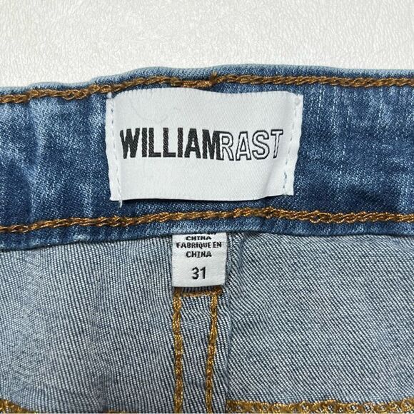 William Rast | Button Fly High Rise Factory Distressed Raw Hem Skinny Jeans - Picture 4 of 7